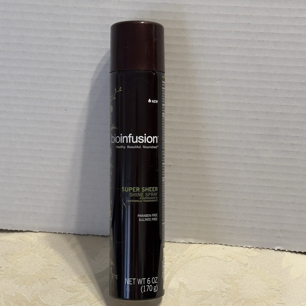 Bioinfusion Super Sheer Shine Hair Spray Botanicals Paraben Sulfate Free 6oz